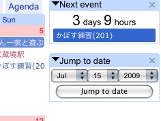 Next meeting と Jump to date